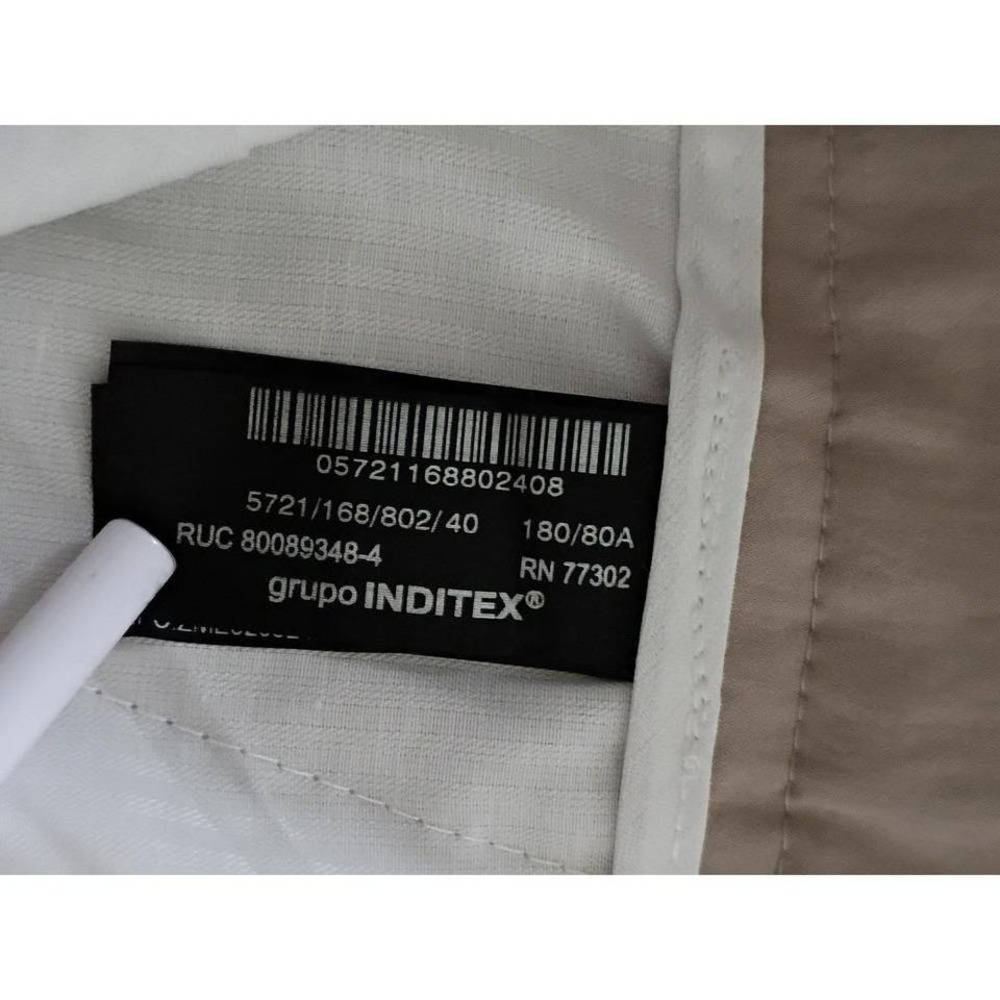 ZARA NWT Beige Linen Blend Wide Leg Trousers High Rise Button Fly 31 Minimalist - Picture 7 of 8